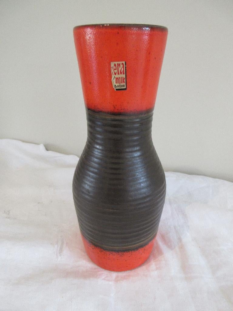Ancien vase en céramique KERAMIK DB HOHR vintage brun rouge, Enlèvement