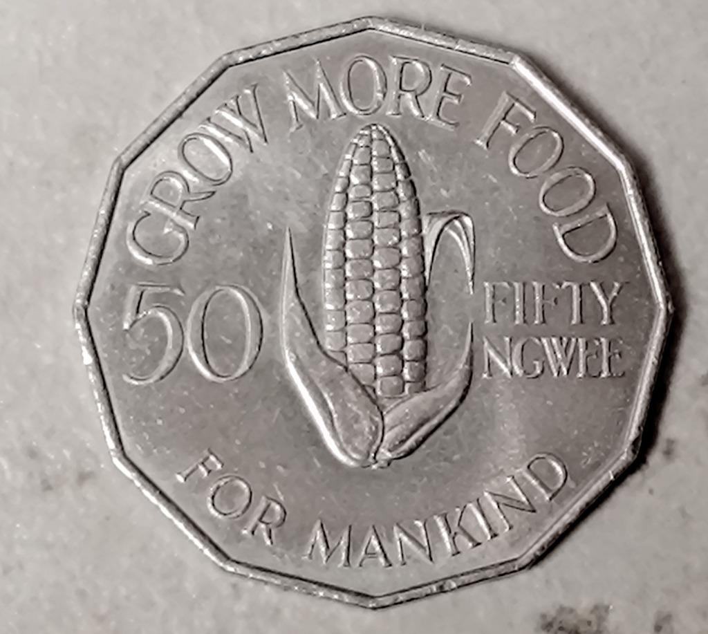 munt Zambia 50 franc 1969, Postzegels en Munten, Munten | Afrika, Verzenden, Zambia