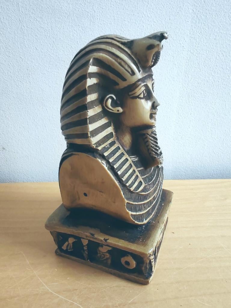 Beeld Buste Farao Oude Egypte Toetanchamon 12 cm, Verzamelen, Beelden en Beeldjes, Ophalen of Verzenden