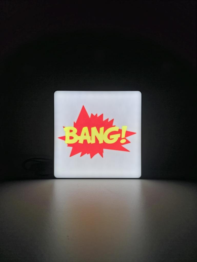BANG! Comic LED Lamp – Pop-art Stijl Wandlamp, Minder dan 30 watt, Nieuw, Overige fittingen, Ophalen of Verzenden