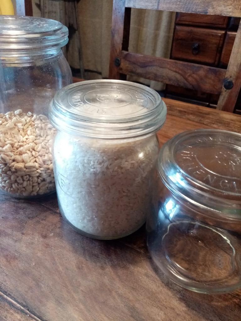 Vintage glazen pottjes, Huis en Inrichting, Ophalen of Verzenden, Zo goed als nieuw