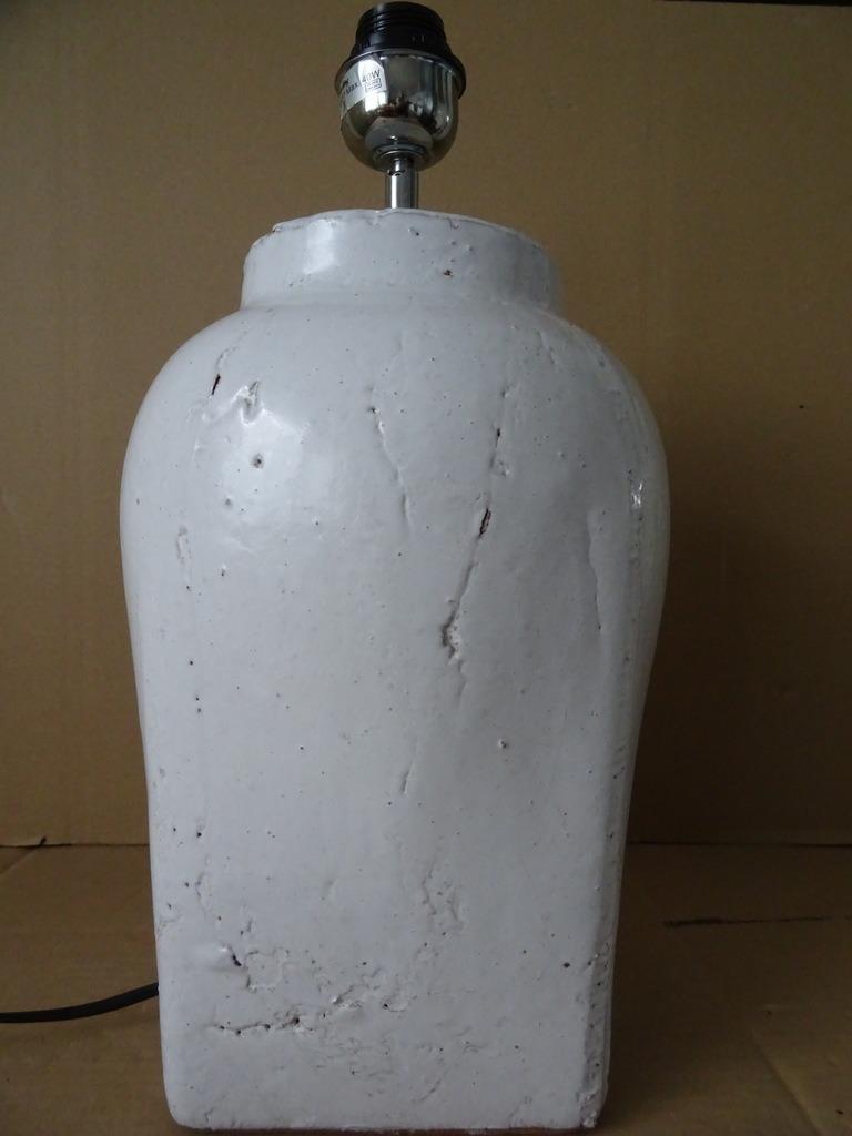 Aardewerk tafellamp Light & Living Lampvoet Hekla wit 44cm, Ophalen of Verzenden