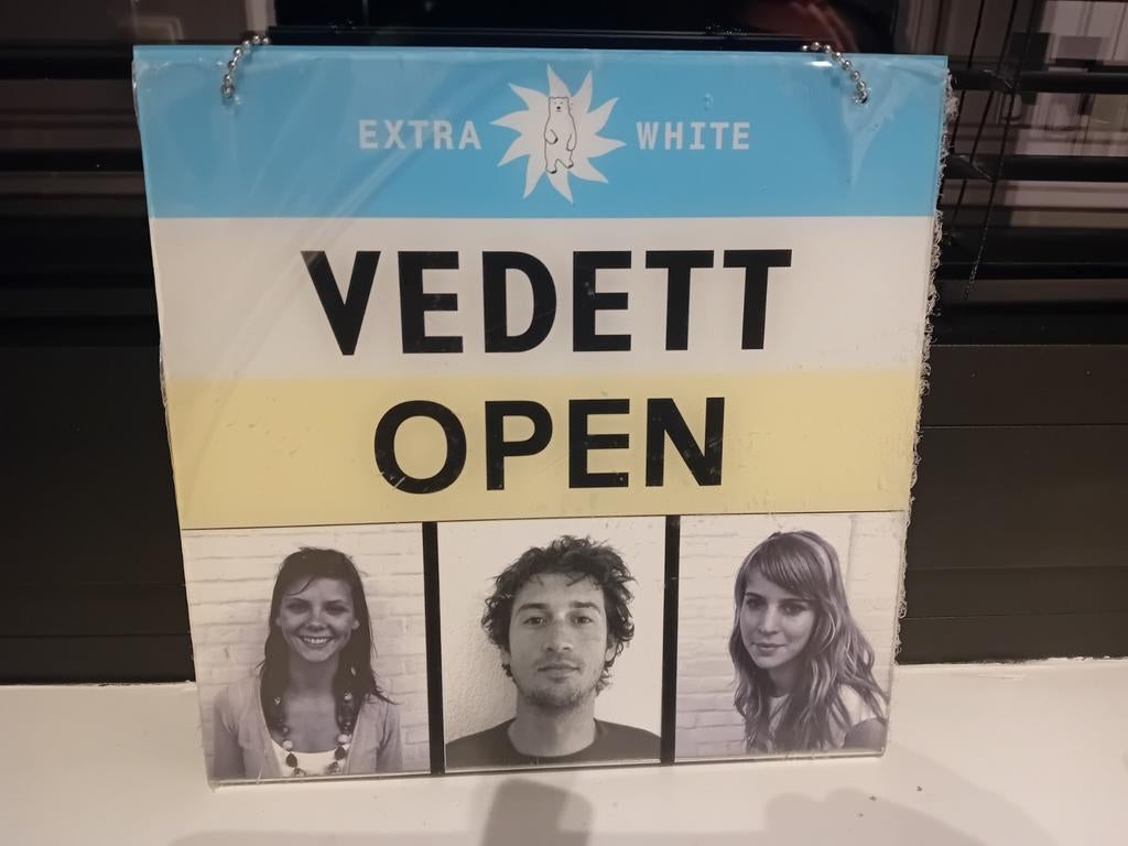 Reclame bordje Vedett brouwerij Moortgat Duvel, Verzamelen, Biermerken, Ophalen of Verzenden, Nieuw, Duvel