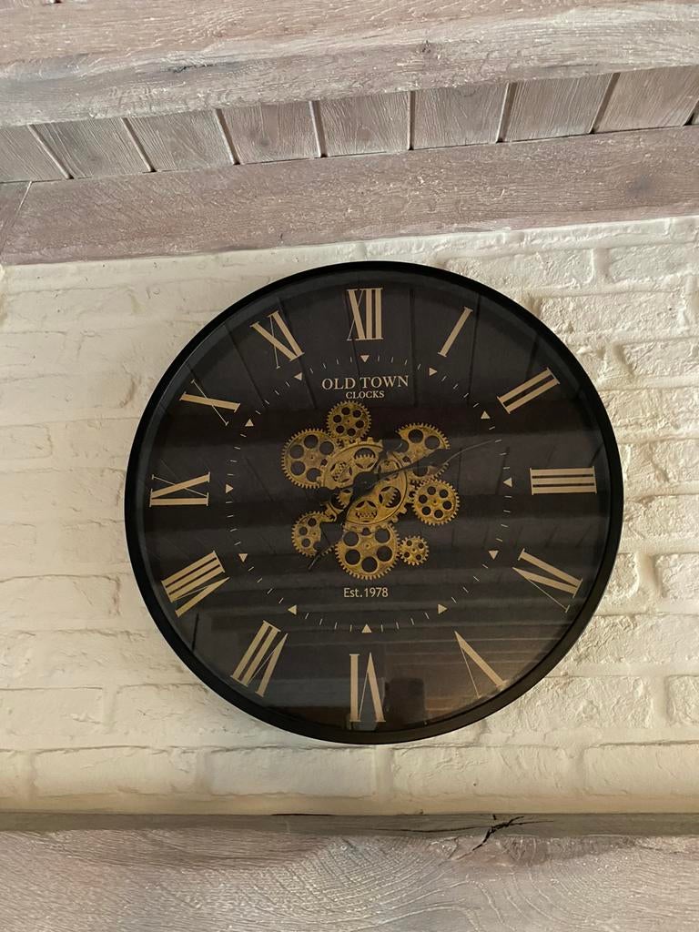 Wandklok industrieel landelijk rustiek, Ophalen, Wandklok