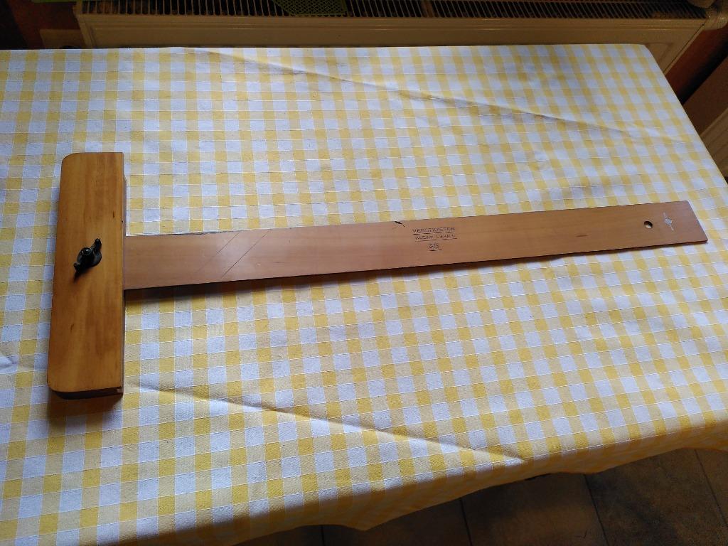 Vintage regelbare houten tekenlat, Ophalen of Verzenden, Gebruikt