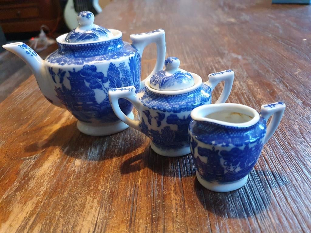 Kinderservies Blue Willow Van Nelle 3, Antiek en Kunst, Ophalen of Verzenden