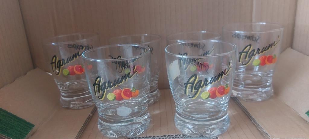 6 petit verres Schweppes agrumes, Collections, Enlèvement ou Envoi, Comme neuf