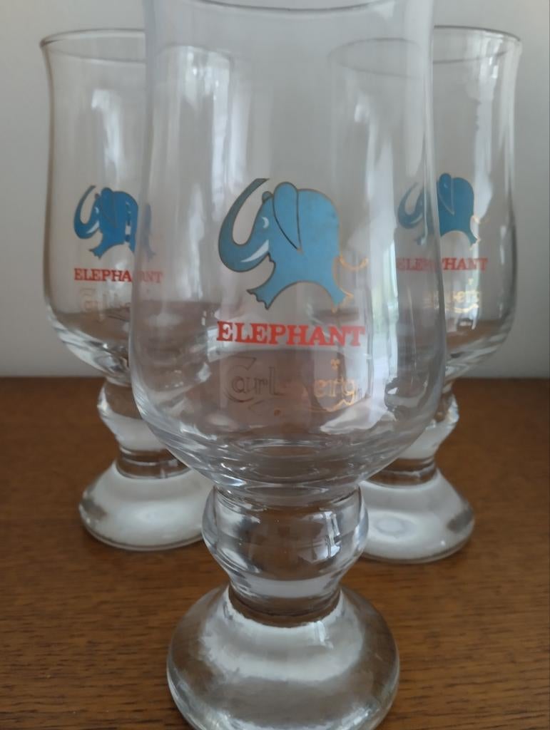3x Calsberg Denmark elephant bier, Verzenden, Nieuw, Glas of Glazen, Overige merken