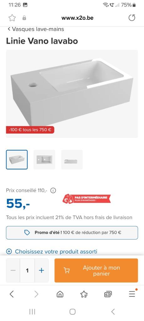 Lave main wc x20 linie vano, Bricolage & Construction, Sanitaire, Enlèvement ou Envoi, Neuf, Lavabo