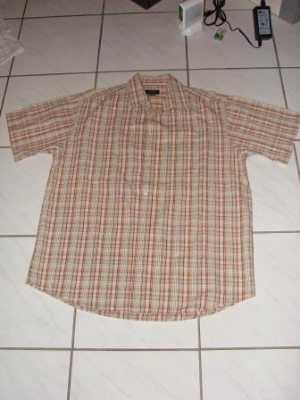 Bruin hemd met korte mouwen 41/42, Kleding | Heren, Bruin, Ophalen of Verzenden, Halswijdte 41/42 (L), Gedragen