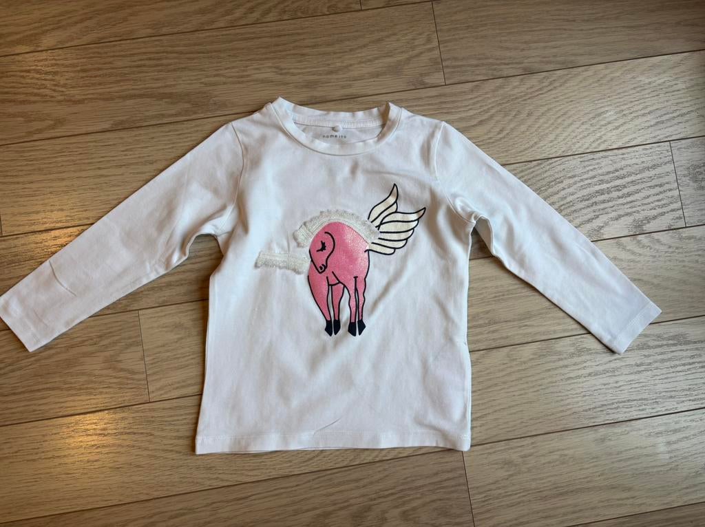 Witte t shirt Name It, Verzenden, Gebruikt, Meisje, Shirt of Longsleeve
