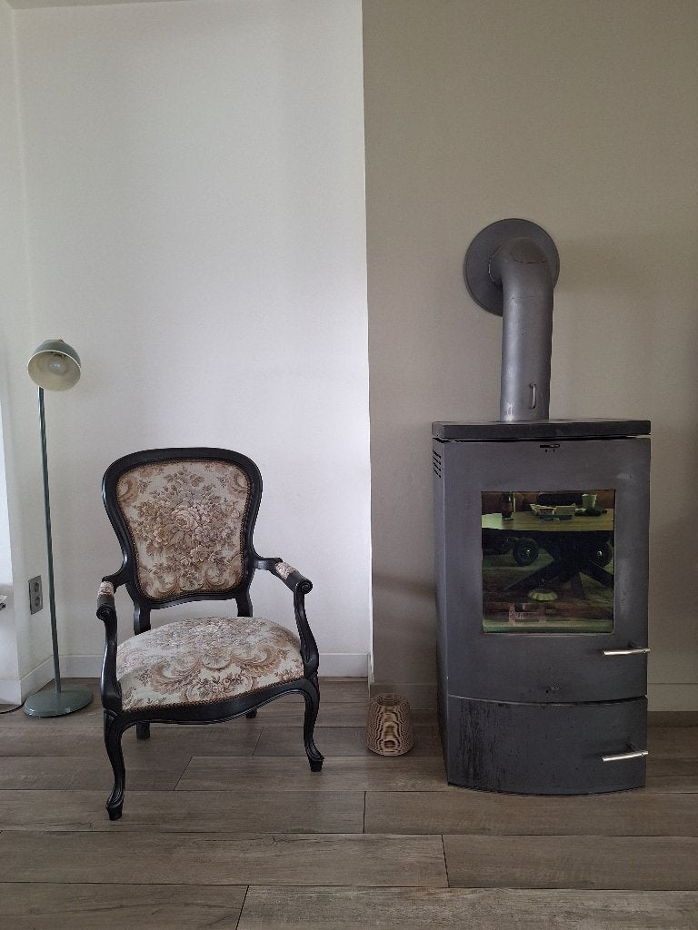 Vintage stoel, Ophalen, Hout, Bruin, Vintage