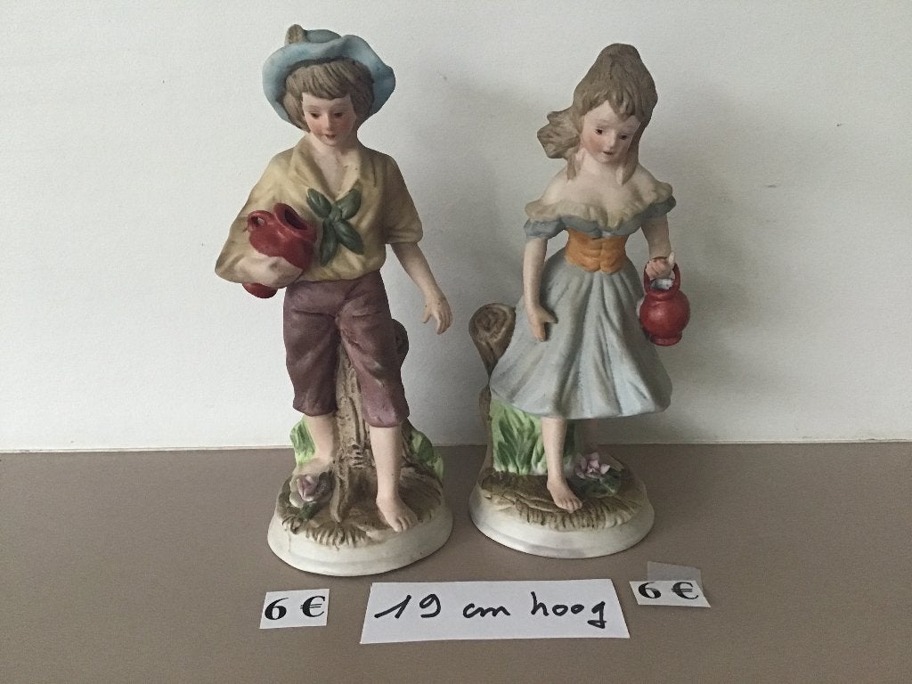 20 tal antieke postuurtjes in porselein, Ophalen of Verzenden
