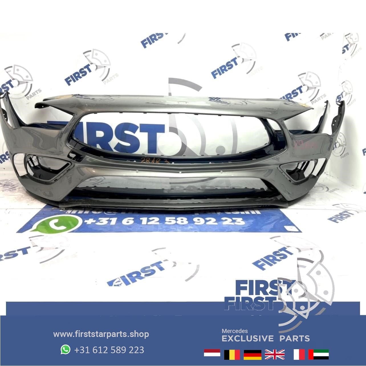 W118 CLA AMG LINE VOORBUMPER GRIJS Mercedes 2019-2022 ORIGIN, Gebruikt, -, Voor, Ophalen of Verzenden