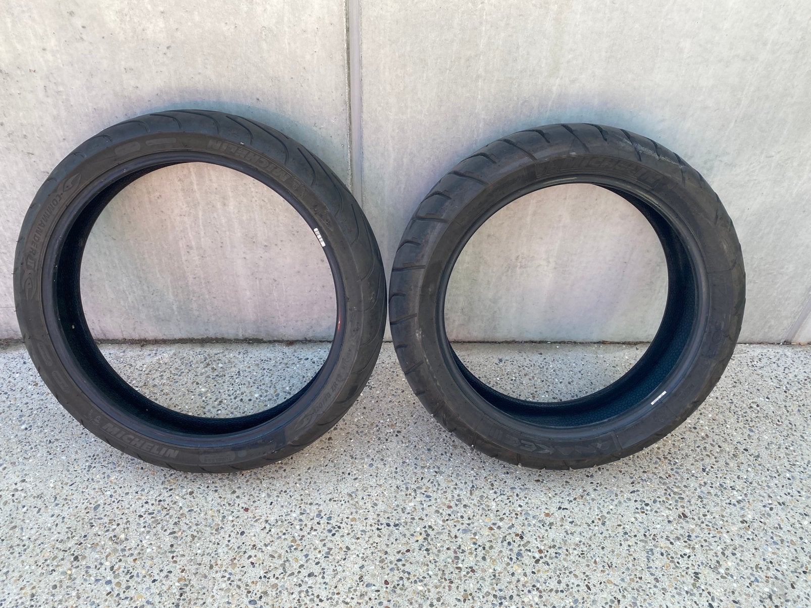 Motoband V/A Michelin 170-60-R17 en 120-70-ZR19, Motoren, Ophalen, Gebruikt