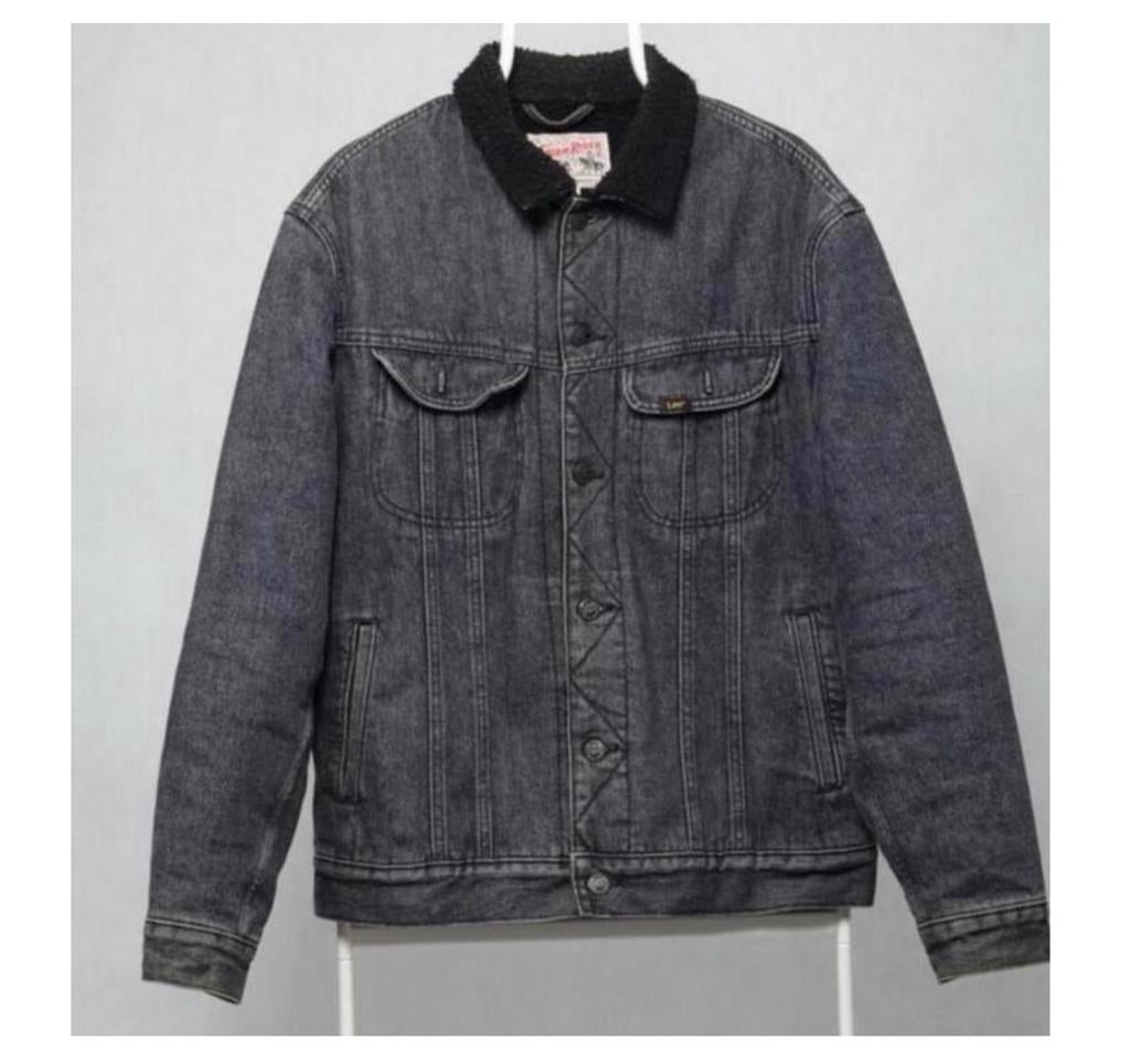 LEE STORM RIDER sherpa denim jack 1975 M donkergrijs Jas, Ophalen of Verzenden, Zo goed als nieuw, Maat 48/50 (M), Grijs