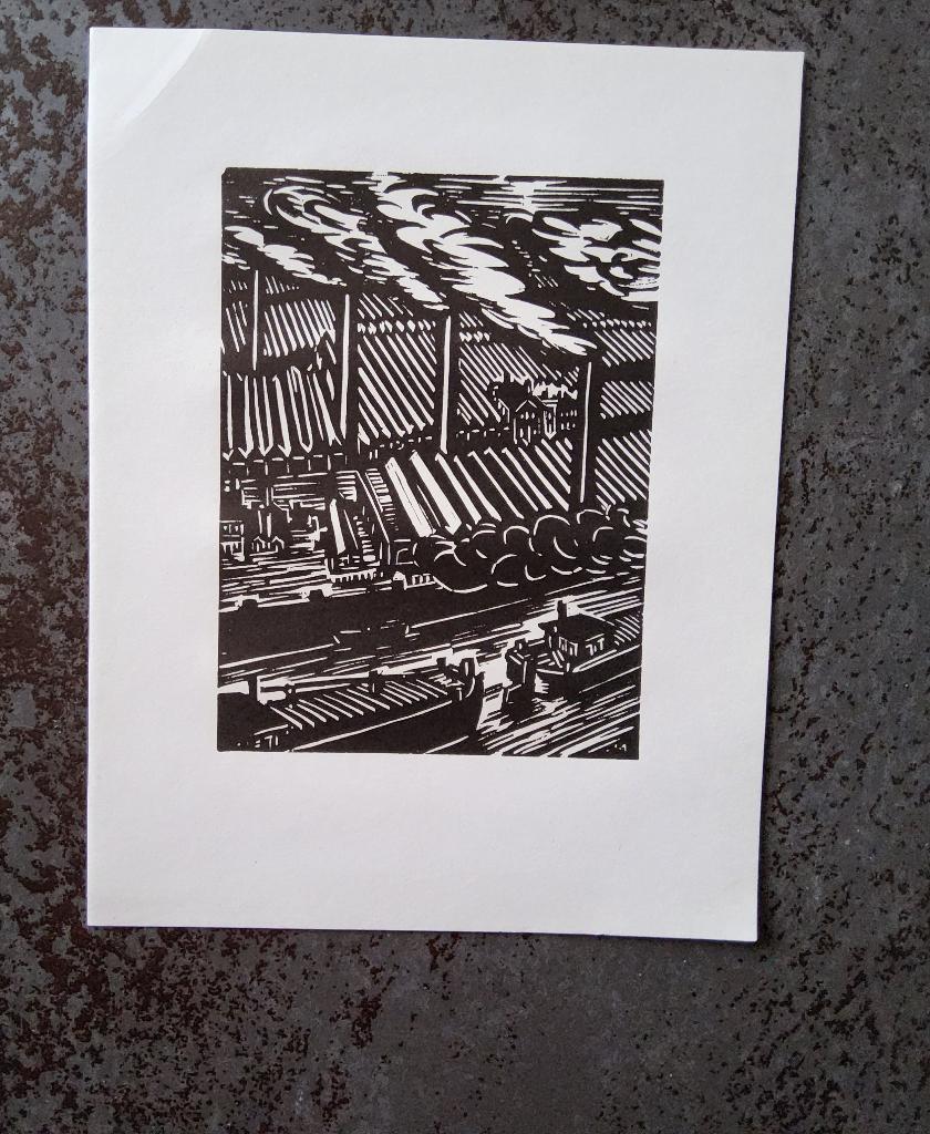 Houtsnede Boom Pannenbakkerij door Frans Masereel, 1950 - 1999, 19 cm, Ophalen of Verzenden, Gesigneerd