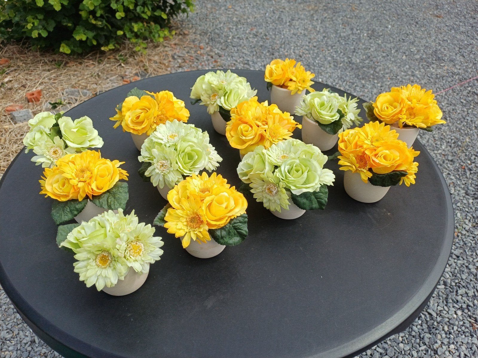 13 Set van 12 stijlvolle witte potjes, ideaal als bloempotje, Moins de 25 cm, Comme neuf, Enlèvement, Intérieur