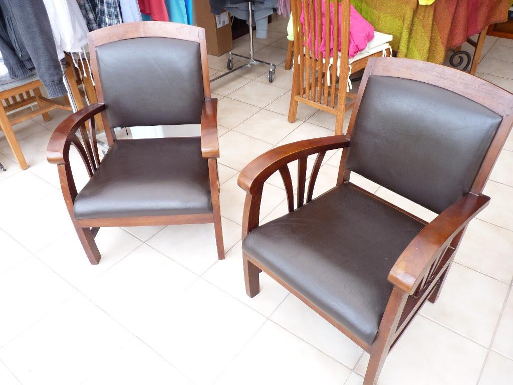 2 FAUTEUILS - STYLE COLONIAL - DOIVENT PARTIR !, Enlèvement, Utilisé, Bois, Colonial