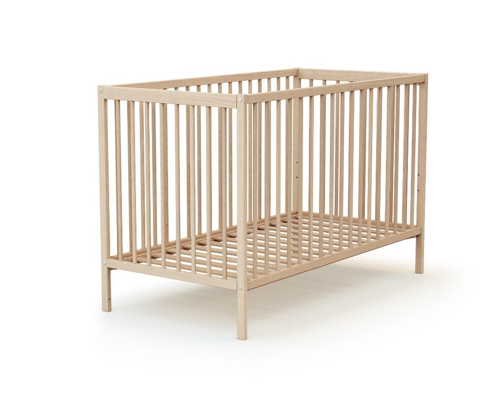 Lit bébé en bois de hêtre – 60  120 cm, Moins de 70 cm, Sommier à lattes, Enlèvement, Utilisé
