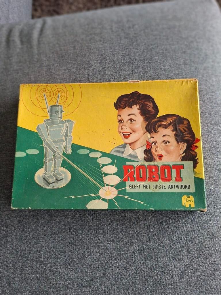 Vintage robot  jumbo spel geeft het juiste antw, Ophalen of Verzenden