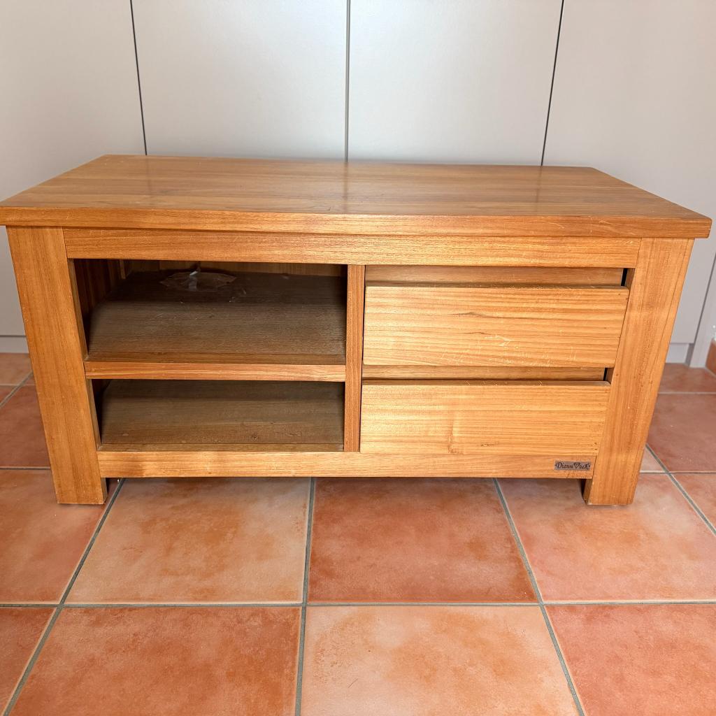 Teakhouten tv-meubel 101x51x50,5, Ophalen, Gebruikt, 100 tot 150 cm, Teakhout