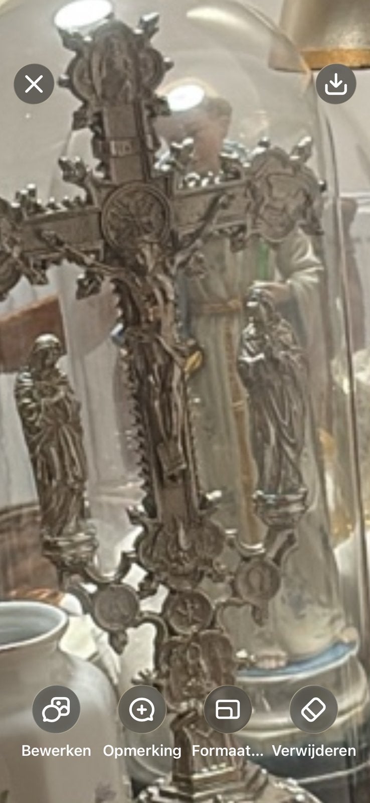 processiekruis onder stolp, Antiek en Kunst, Ophalen