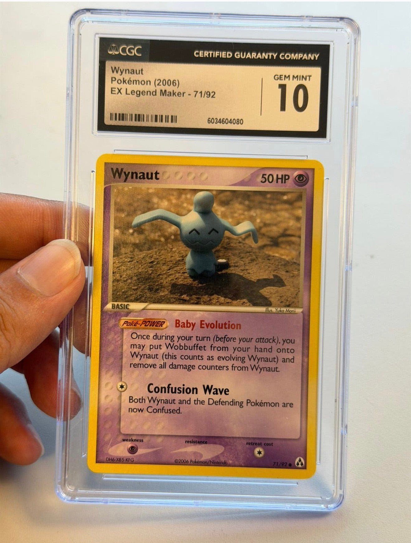 Pokémon Wynaut 71/92 EX Legend Maker 2006 CGC 10 Vintage, Enlèvement ou Envoi, Neuf, Cartes en vrac, Foil