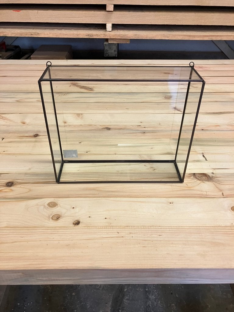 partij glazen decokastjes metalen frame, Diversen, Rommelmarktspullen, Nieuw, Ophalen