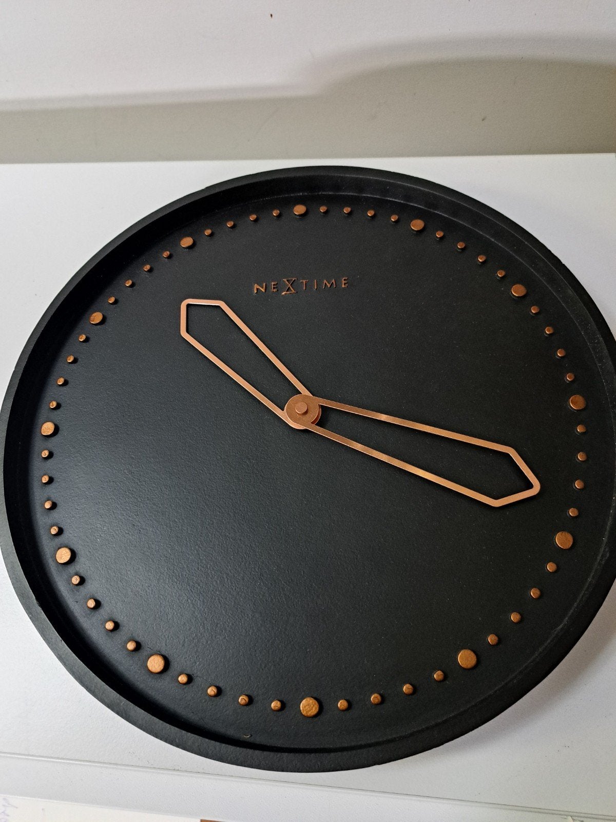 NIEUWE wandklok Nextime 35cm, Ophalen, Zwart, Wandklok