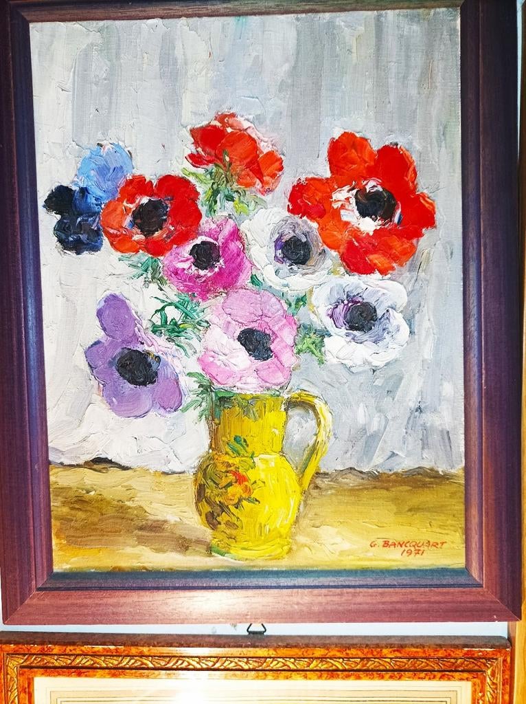 Tableau représentant un bouquet de fleurs.(Daté et signé), Antiquités & Art, Enlèvement ou Envoi