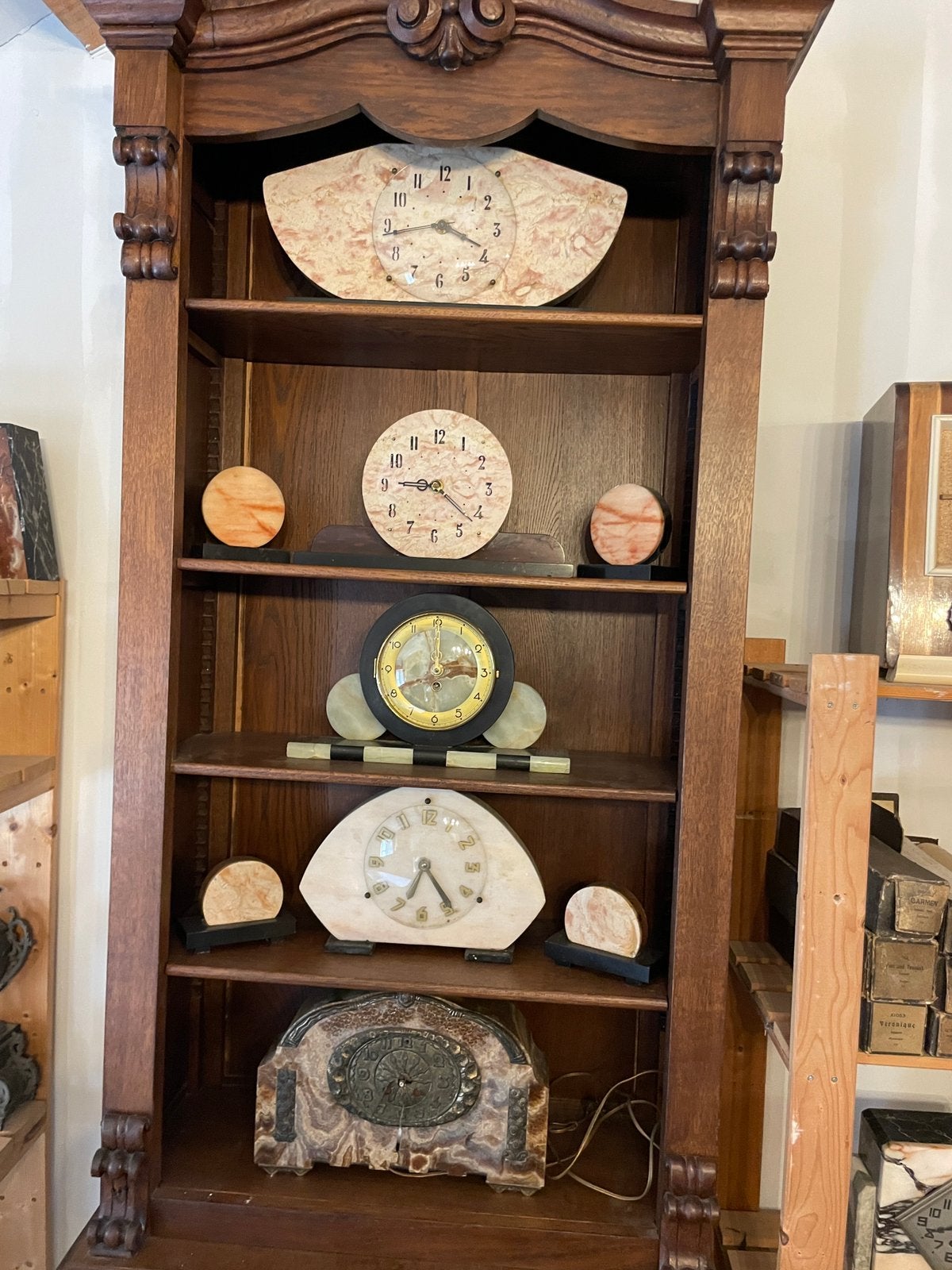Lot d’anciennes horloges et garnitures de cheminée, Enlèvement, Utilisé