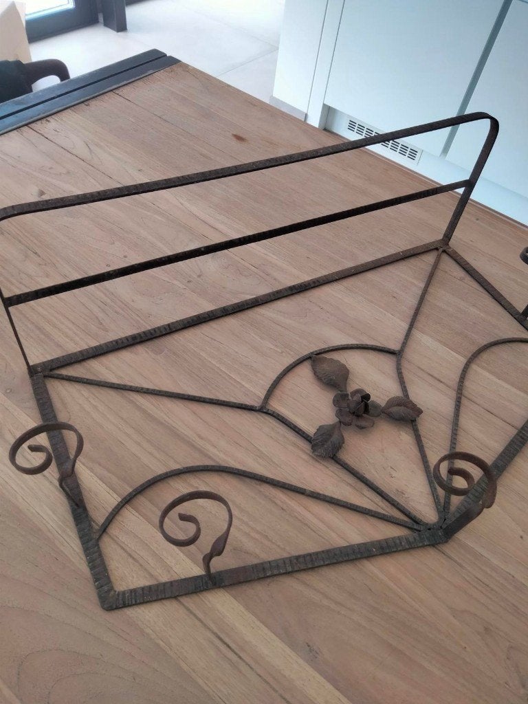 1920s Art Deco smeedijzer metaal kapstok brocante, Huis en Inrichting, Woonaccessoires | Kapstokken, Wandkapstok, Gebruikt, Ophalen of Verzenden