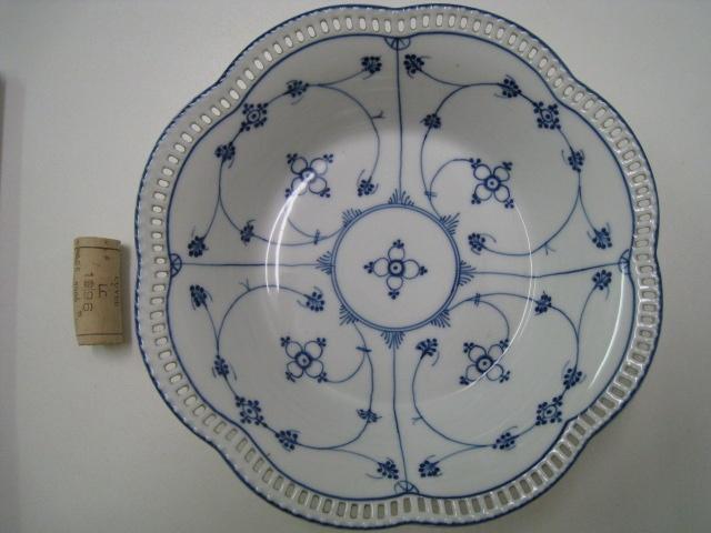 Diep bord voor groenten enz. Wit + blauw, Ophalen