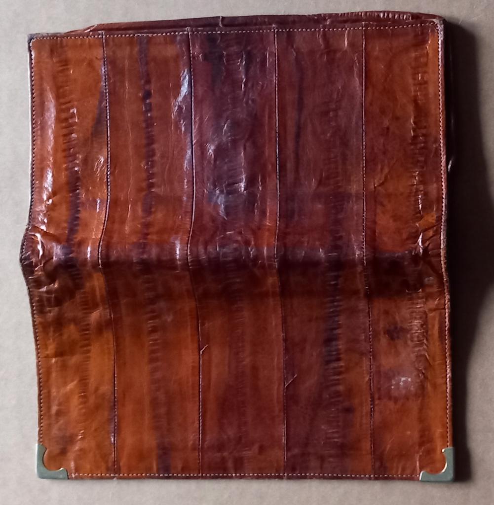 Vintage - leren portemonnee (18,5 cm x 10 cm), Handtassen en Accessoires, Portemonnees, Ophalen of Verzenden, Gebruikt, Leder