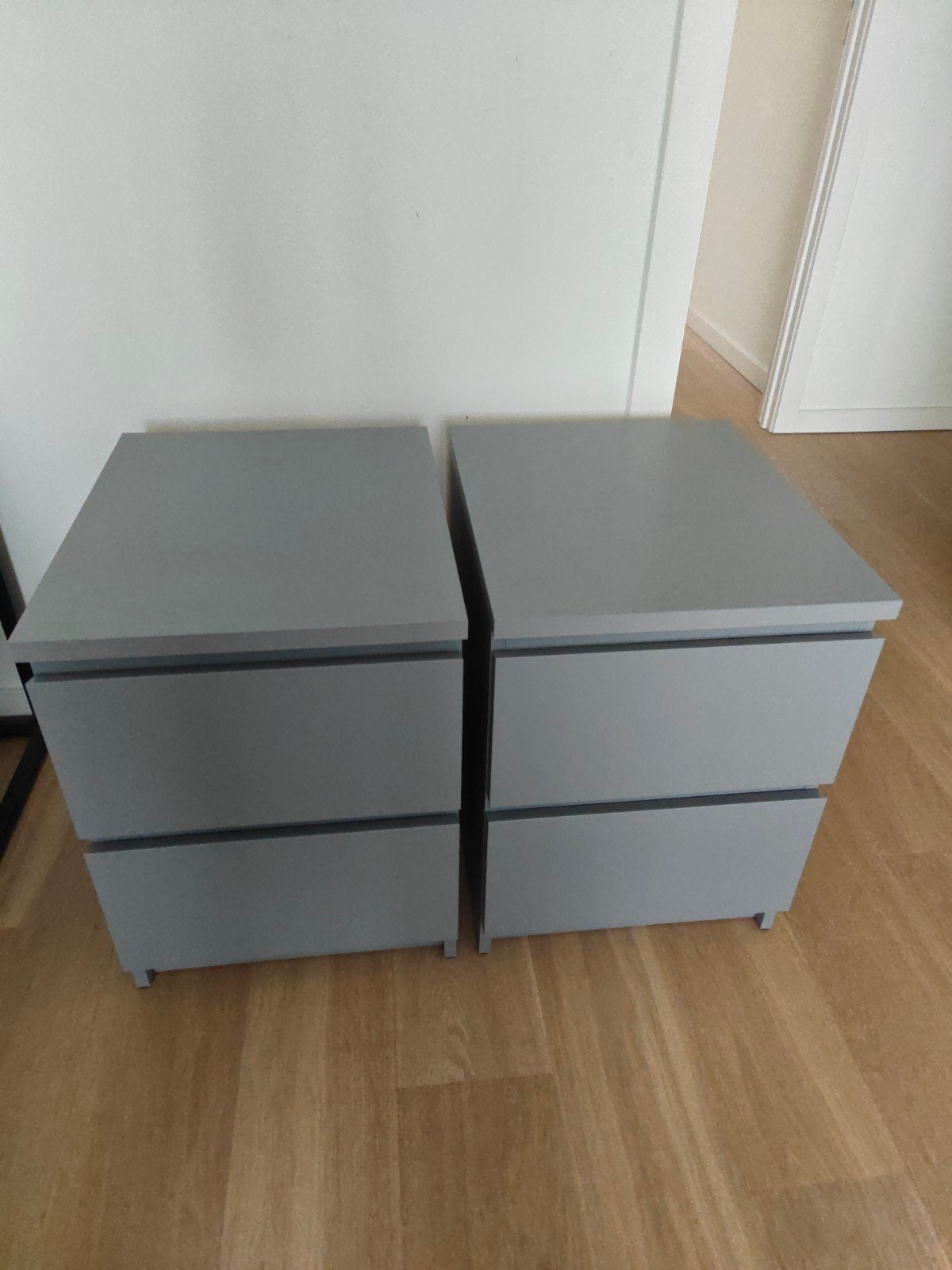 Ikea Malm Commode 2 tiroirs, gris, 40x55 cm, 2 pièces, Enlèvement, Comme neuf