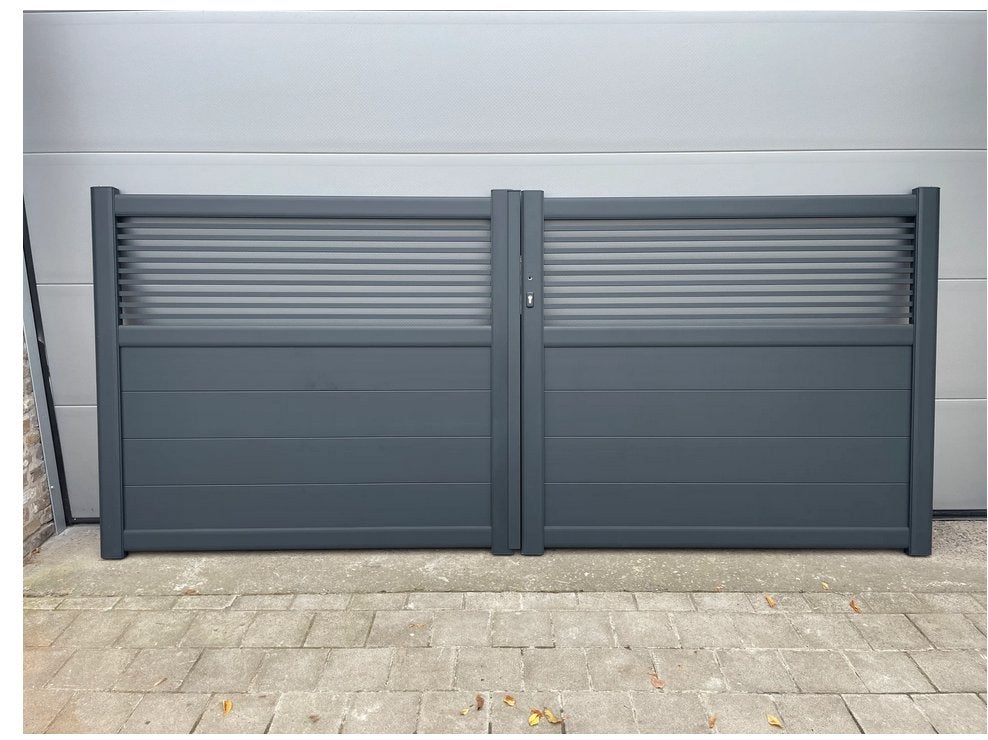 COMBIEPAKKET draaipoort aluminium SEBASTIEN met Somfy, Ophalen, Aluminium, Draaipoort