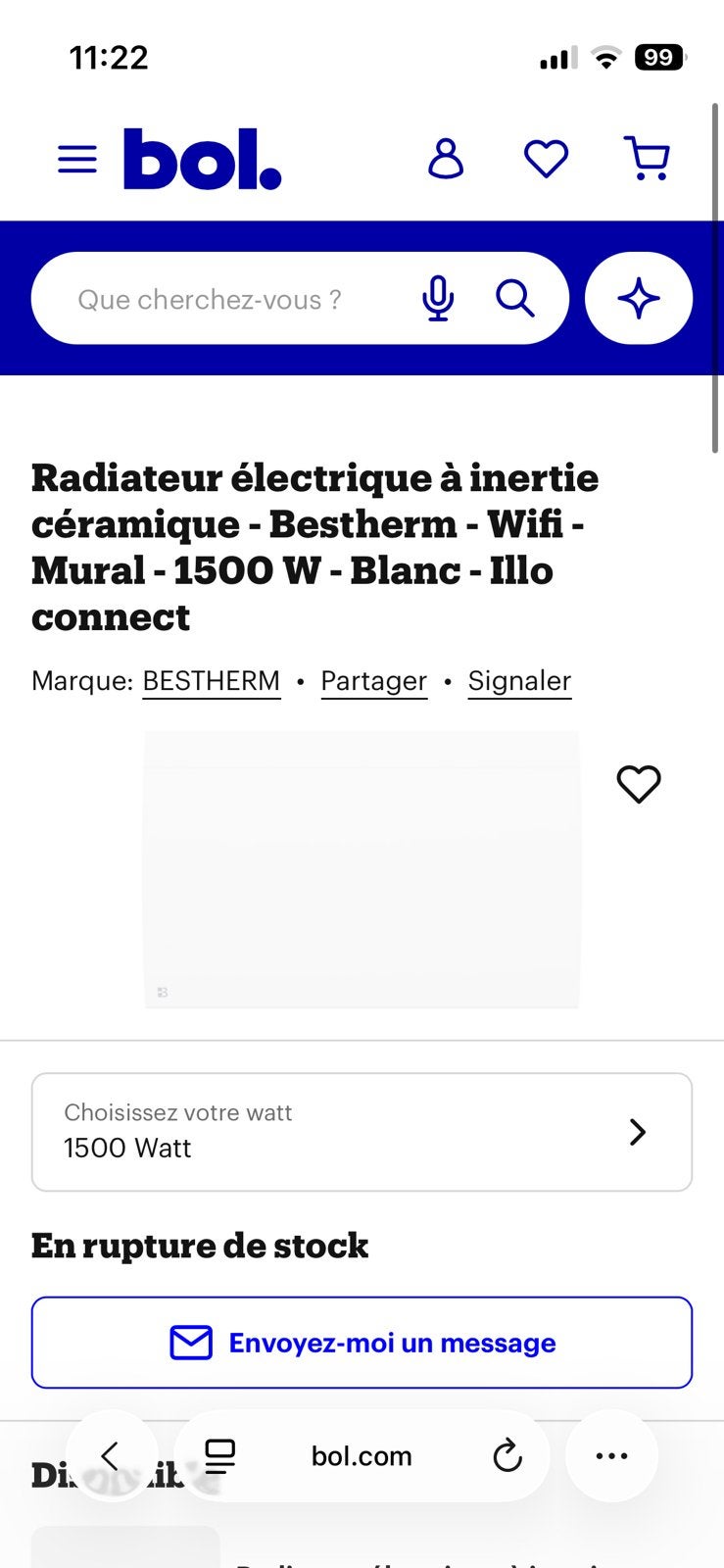 Radiateur electrique à inertie céramique WIFI, Bricolage & Construction, Enlèvement, Radiateur