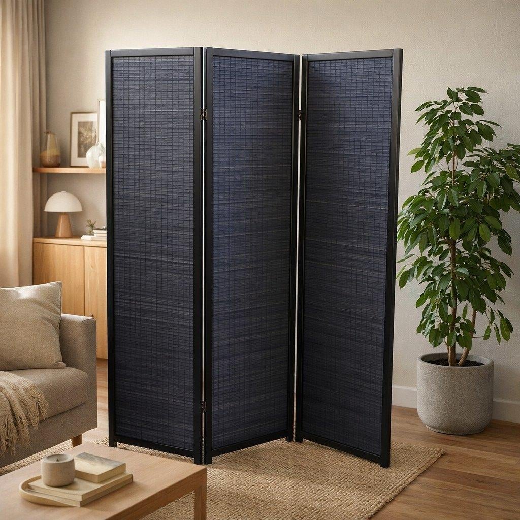 Kamerscherm Paravent Hout zwart 3,4 of 5 panelen, Verzenden, Nieuw