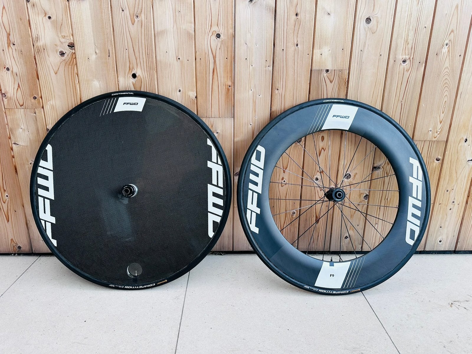 FFWD wielset schijfremmen - 90mm front + disc, Enlèvement, Utilisé, Tijdrit-/triatlonfiets, Carbone