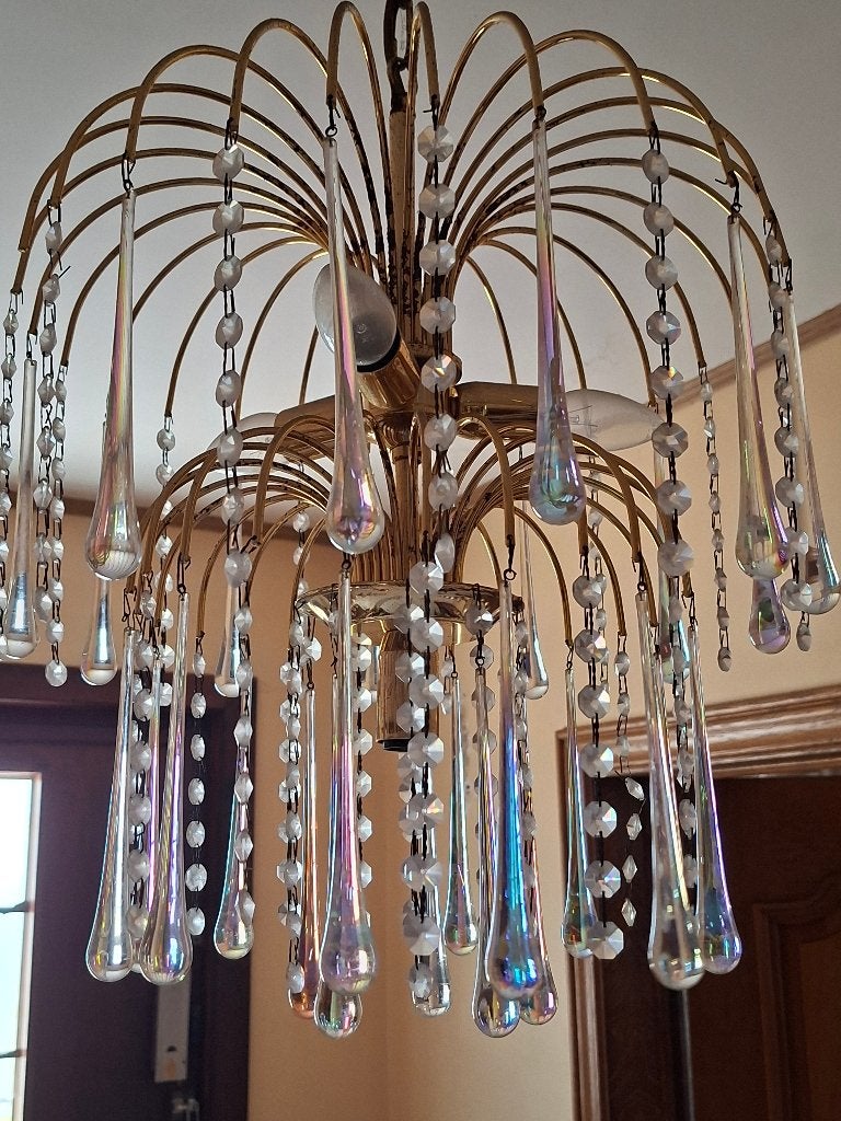 Luchter - Luster (Vintage), Huis en Inrichting, Ophalen, Zo goed als nieuw, Glas