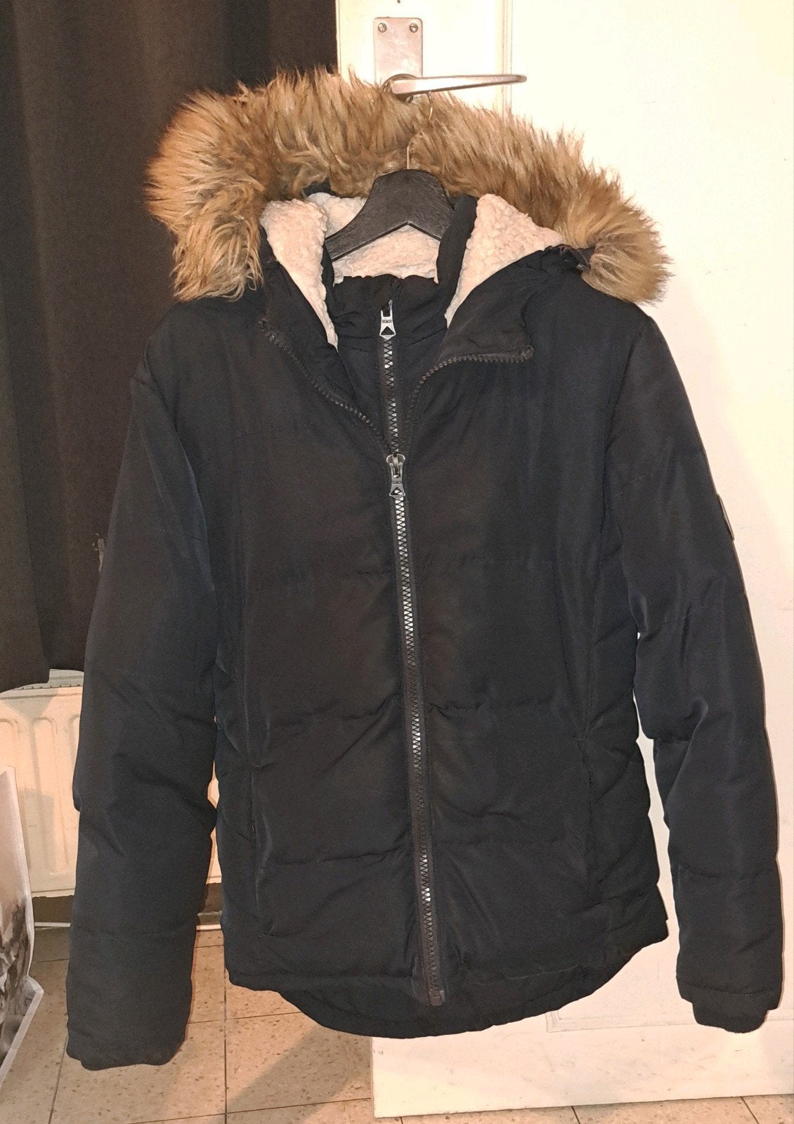 Donker blauwe wollen jas met dubbele rits, Kleding | Dames, Jassen | Winter, Maat 38/40 (M), Overige kleuren, Soulcal & co california
