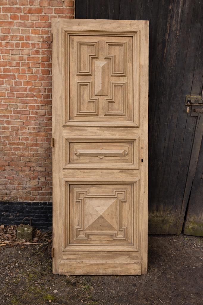 Vintage volhouten deur, Doe-het-zelf en Bouw, Deuren en Vliegenramen, Gebruikt, 215 cm of meer, Hout, Ophalen