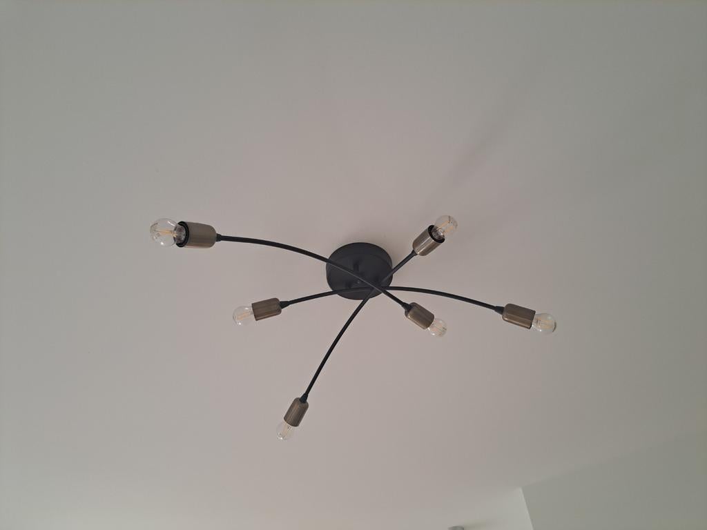 Plafondlamp zwart met goud, Huis en Inrichting, Ophalen