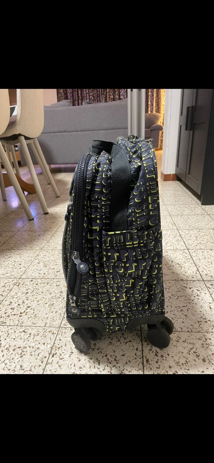 Cartable à roulettes Kipling noir et jaune, Enlèvement, Comme neuf, Kipling