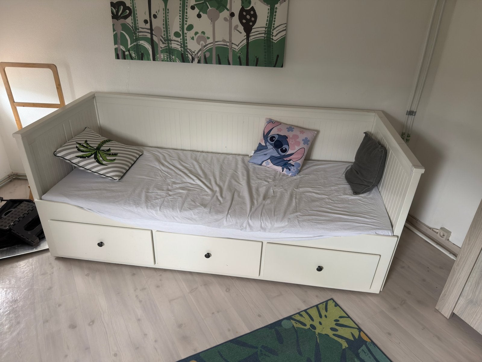 HEMNES Lit banquette 2 places (structure), blanc, 80x200 cm, Enlèvement, Comme neuf, Blanc