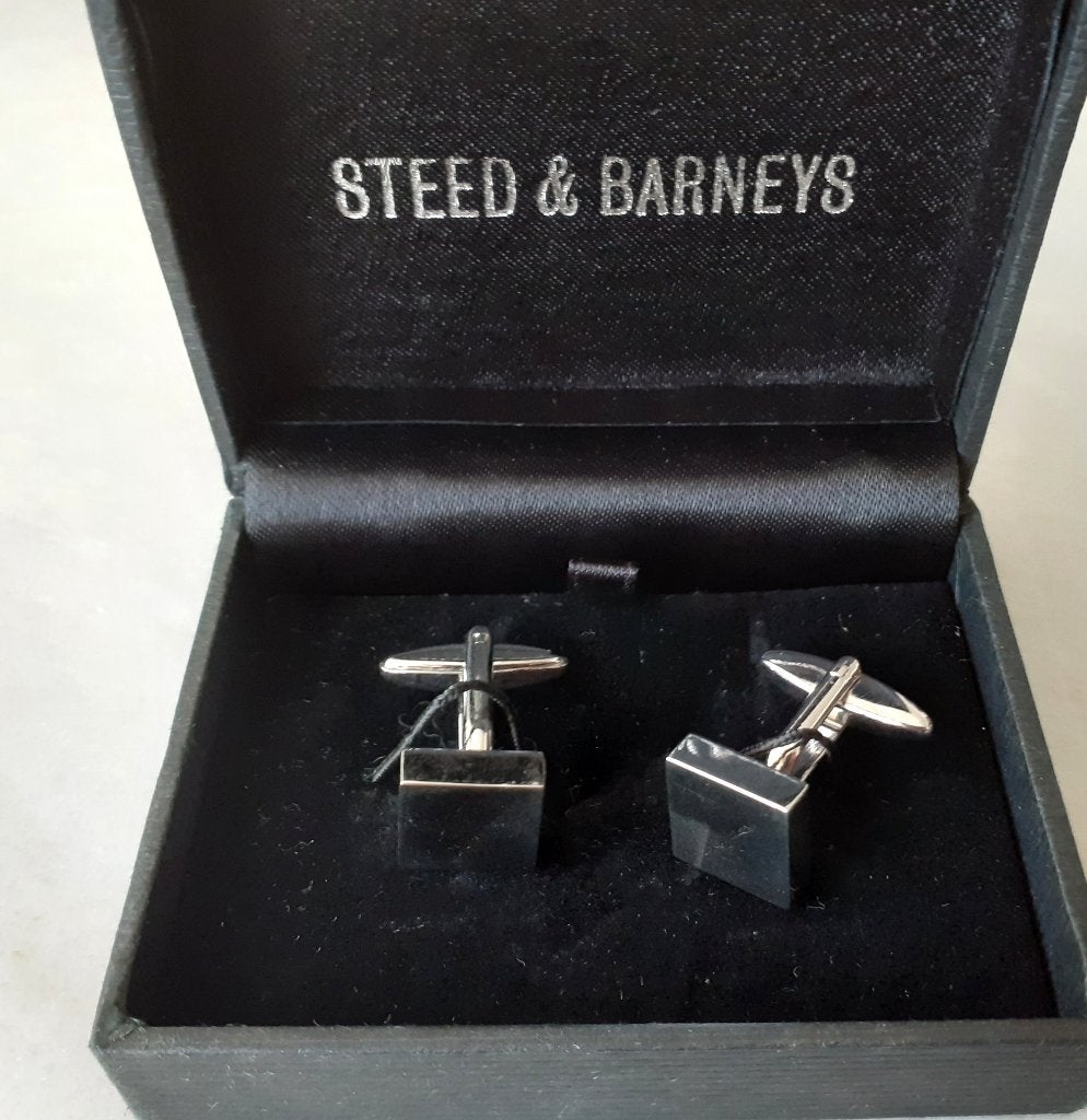 manchetknopen zilver Steed & Barneys, Enlèvement ou Envoi, Neuf, Argent