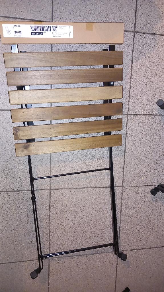 Zitstoelen; opklapbaar zwart/lichtbruin gelazuurd., Jardin & Terrasse, Chaises de jardin, Enlèvement, Neuf, Bois, Ajustable
