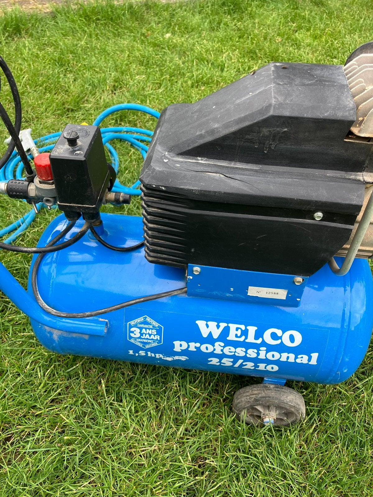 Compressor / perslucht Welco 25/210 1,5hp, Doe-het-zelf en Bouw, Compressors, Ophalen, Gebruikt, 6 tot 10 bar, 25 tot 100 liter