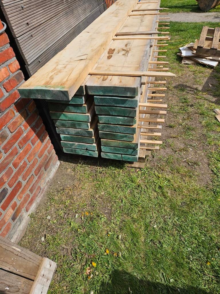 Steigerplanken geschawt 55mm L =2.5 meter B = +25 cm  Nieuwe, Ophalen